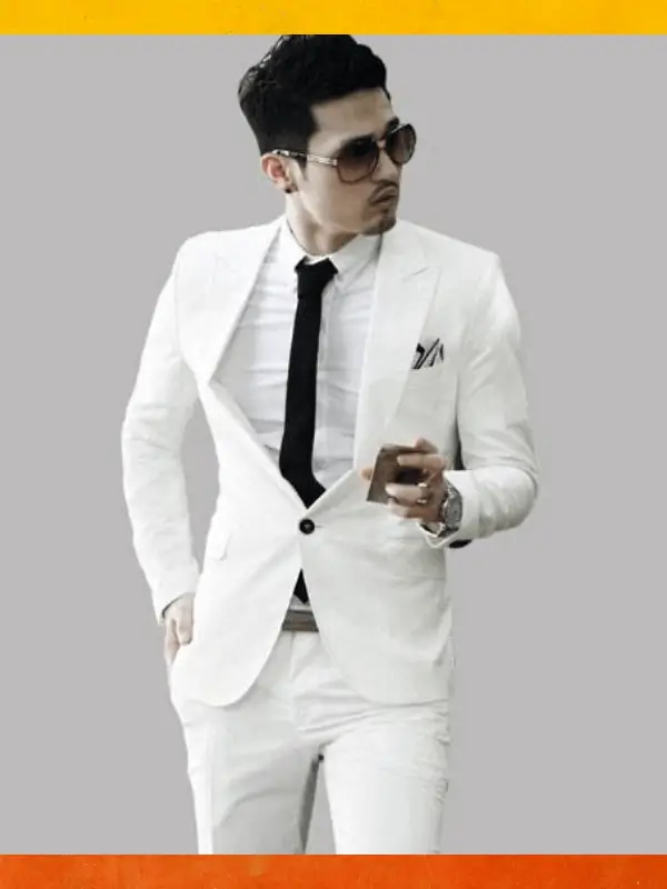 Mens all white suite