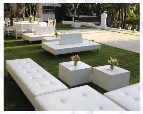 All White party ideas and furniture. 