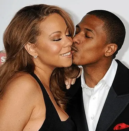 a picture of nick cannon kissing his then girlfriend Mariah Carry