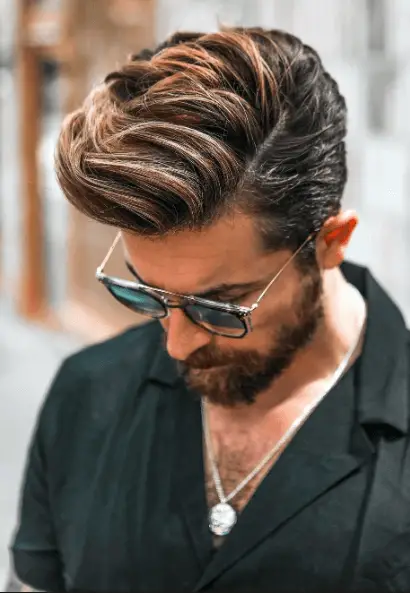 The Side Part Pompadour