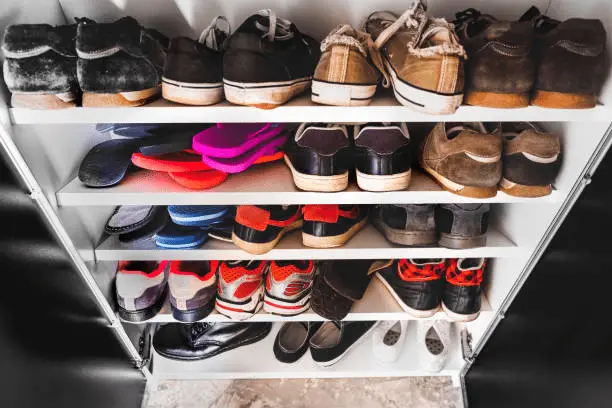storing shoes in the rack