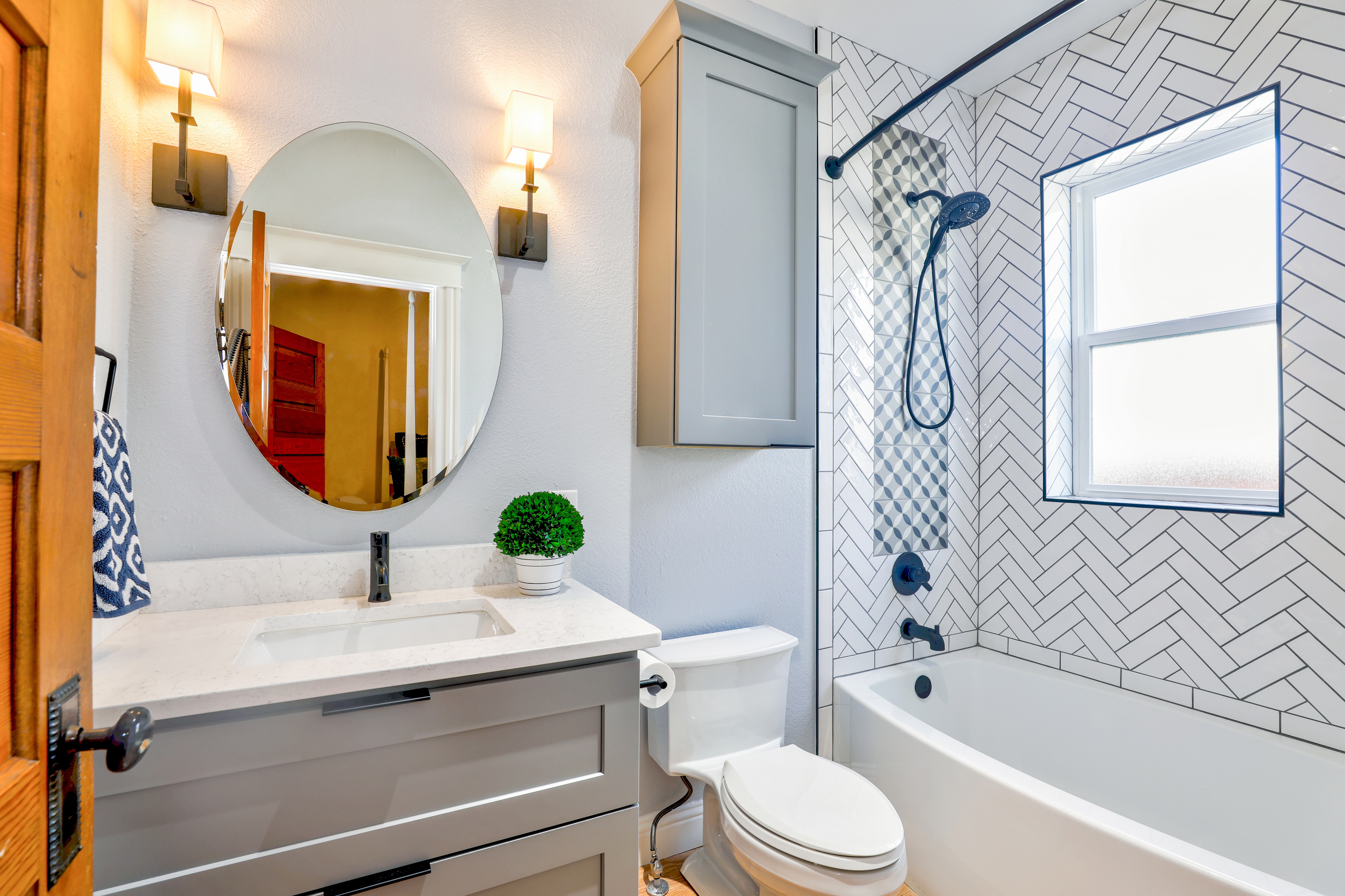 Hang Oval Mirror for Aesthetic Bathroom Decor