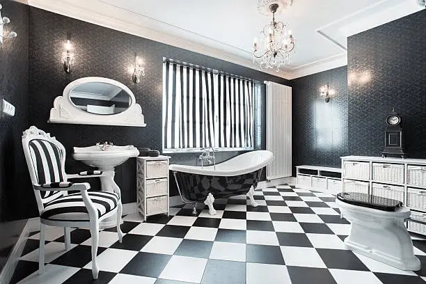 Wall Color For Black And White Bathroom