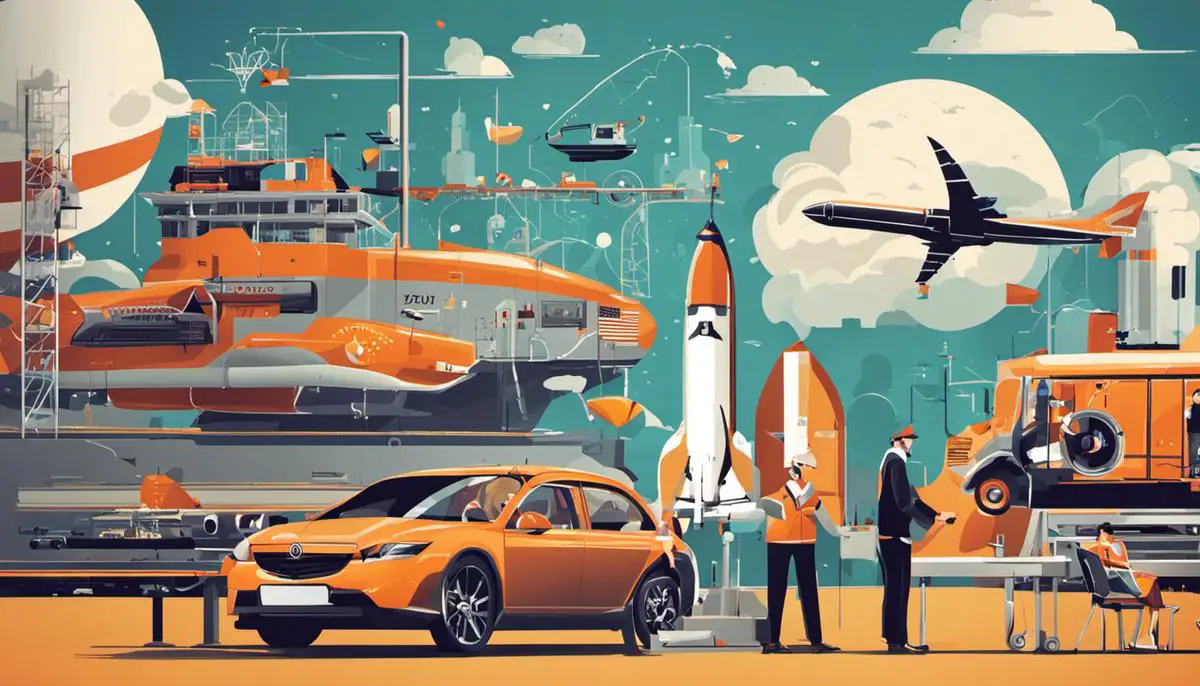 Illustration depicting various product development and launch failures, representing the challenges and lessons learned in a visually compelling way