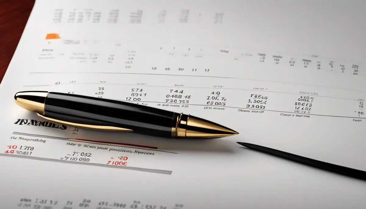 A document with a pen and a calculator, symbolizing a business plan with financial projections.
