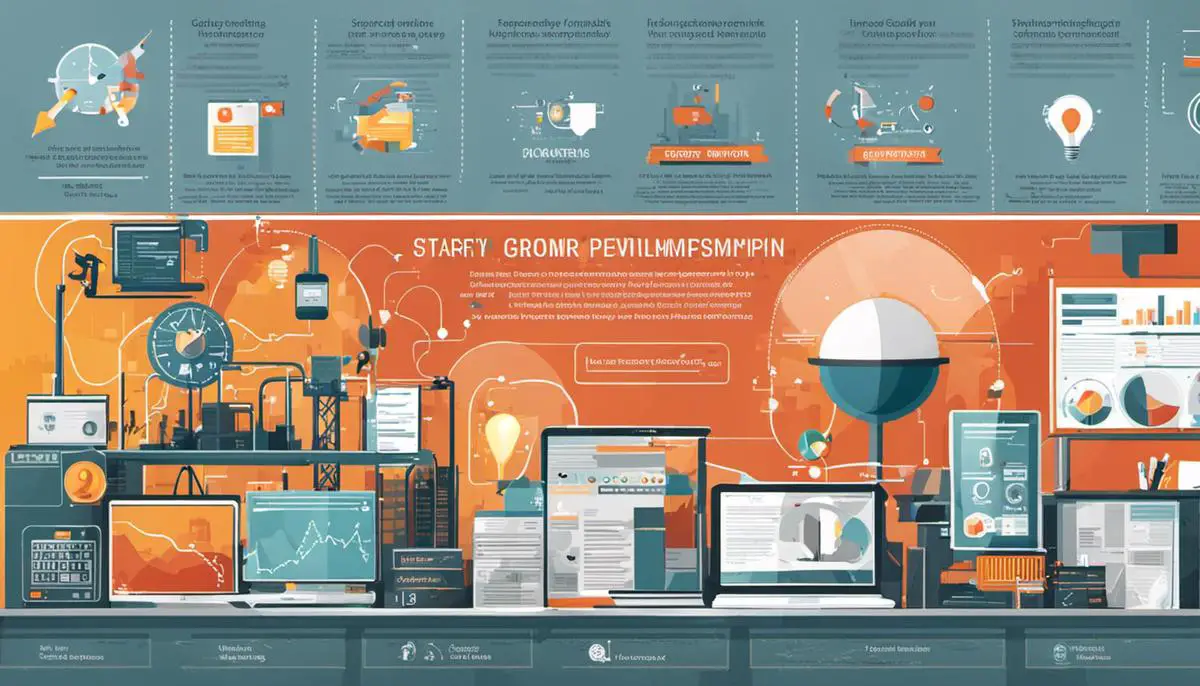 An image depicting various startup technologies and their impact on business growth and development.