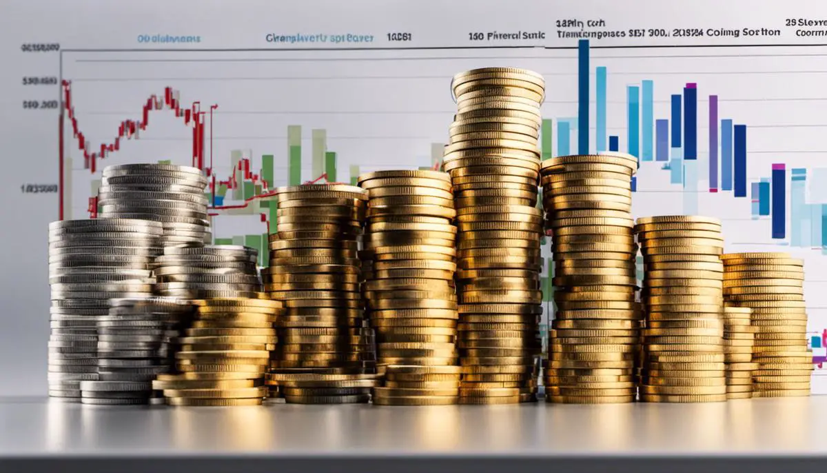 Image illustrating the importance of managing business finances, showing stacks of coins and financial charts.